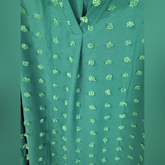 Yskokow women’s green textured business casual dressy short sleeve top Size L - Picture 6 of 6